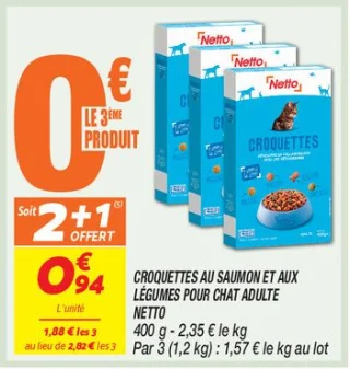 Croquettes au saumon et aux légumes pour chat adulte