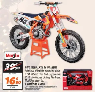 Moto redbull ktm sx 450 1:6ème