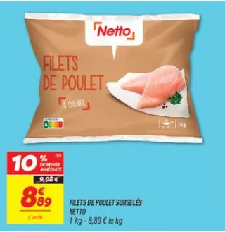Filets de poulet surgelés 