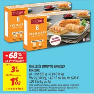 Feuilletés emmental surgelés
