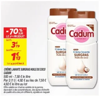Crème lavante surgras huile de coco