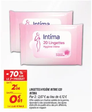 Lingettes  hygiène intime x20