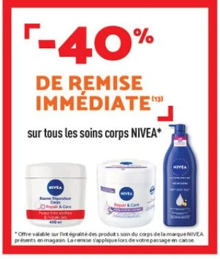 Sur tous les soins corps nivea