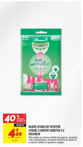 Rasoir jetable my intuition xtreme 3 comfort sensitive x 8