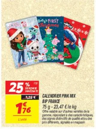 Calendrier pink mix 