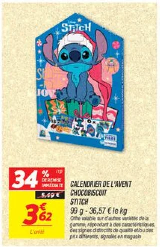 Calendrier de l'avent  chocobiscuit