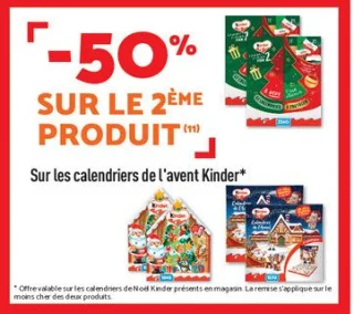 Sur les calendriers de l'avent kinder