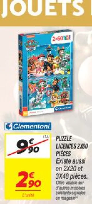 Puzzle licences 2x60 pièces