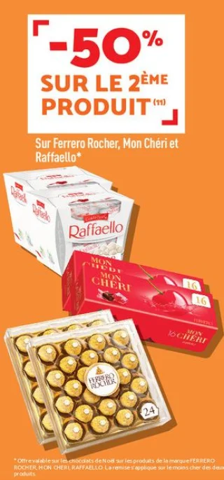 Ferrero rocher, mon chéri et raffaello