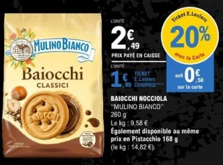 Biscuits Baiocchi Nocciola Mulino Bianco