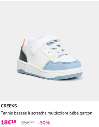 Tennis basses à scratchs multicolore bébé garçon CREEKS