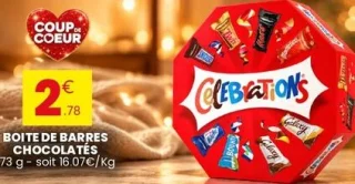 Boîte de barres chocolatées Celebrations