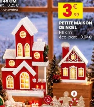 Petite maison de Noël H11 cm