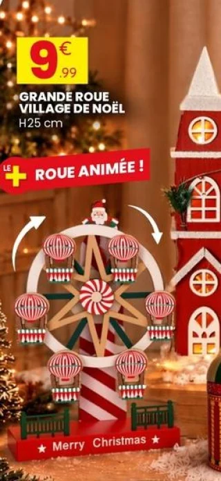 Grande Roue Village de Noël H25 cm