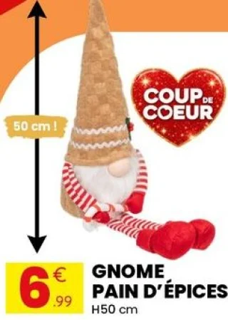 Gnome pain d'épices H50 cm