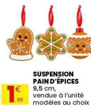 Suspension pain d'épices 9,5 cm