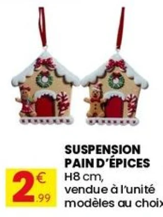 Suspension pain d'épices H8 cm