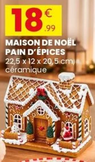 Maison de Noël pain d'épices 22,5 x 12 x 20,5 cm, céramique