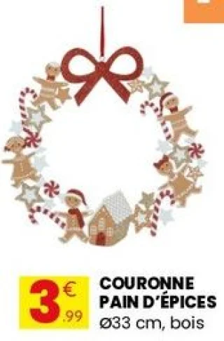 Couronne pain d'épices Ø33 cm, bois