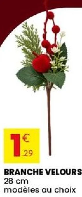 Branche velours 28 cm