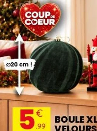 Boule XL velours Ø20 cm