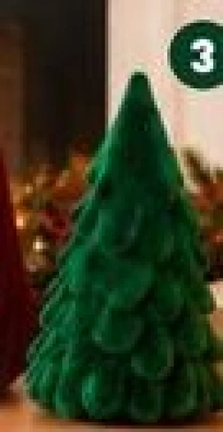 Sapin en velours 7,5 x 15 cm