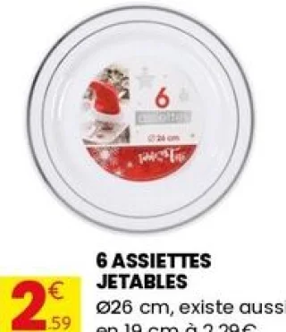 6 assiettes jetables