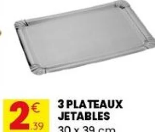 3 plateaux jetables