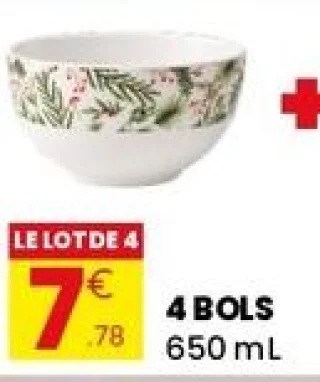 4 bols 650 mL