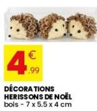 Décorations hérissons de Noël