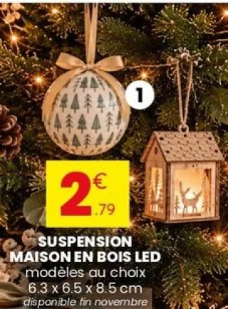 Suspension maison en bois LED