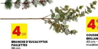 BRANCHE D'EUCALYPTUS PAILLETTES 98 cm