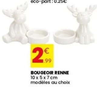 Bougeoir renne 10 x 5 x 7 cm