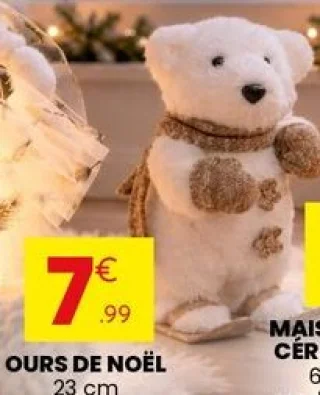 Ours de Noël 23 cm