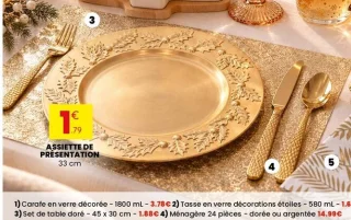 Set de table doré 45 x 30 cm