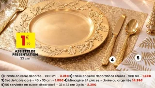 50 serviette en ouate décor doré 33 x 33 cm 3 plis
