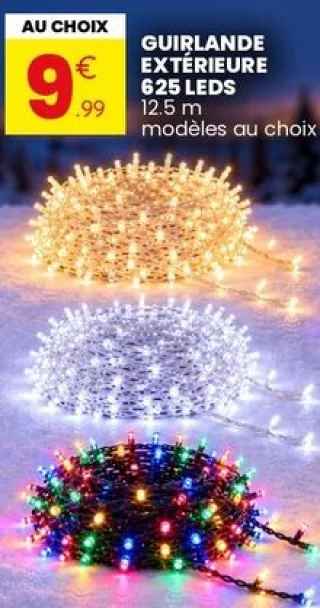 Guirlande extérieure 625 LEDs 12.5 m