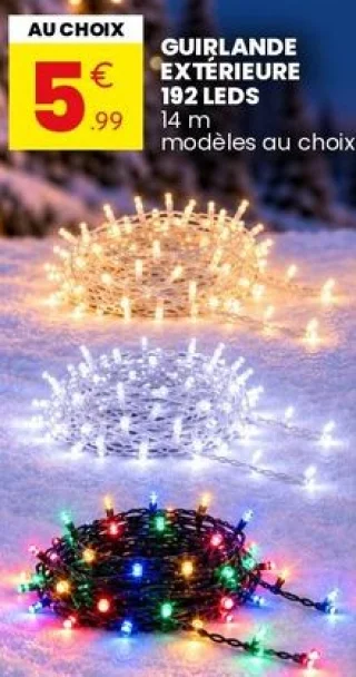 Guirlande extérieure 192 LEDs 14 m