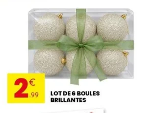 Lot de 6 boules brillantes