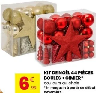 Kit de Noël 44 pièces boules + cimier