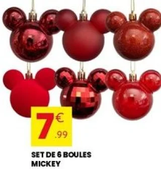 Set de 6 boules Mickey