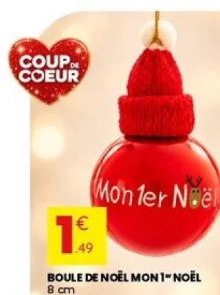 Boule de Noël Mon 1er Noël 8 cm