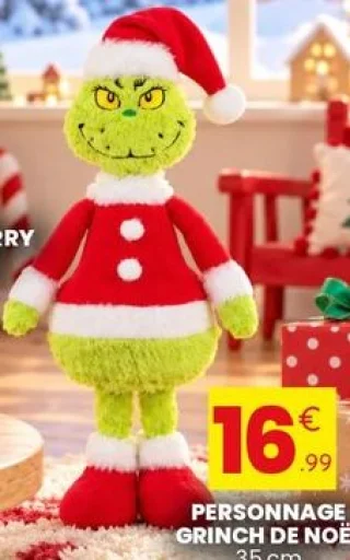 Personnage Grinch de Noël 35 cm