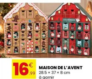 Maison de l'avent à garnir 28.5 x 37 x 8 cm