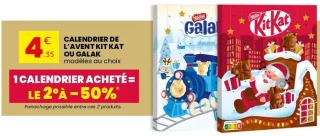 Calendrier de l'Avent Kit Kat ou Galak Nestlé