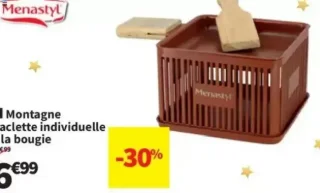 Menastyl Montagne Raclette individuelle à la bougie