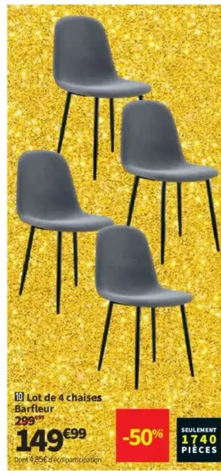 Lot de 4 chaises Barfleur