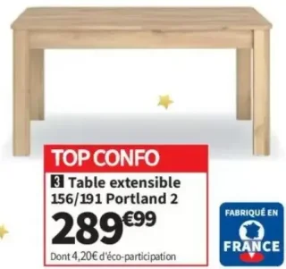 Table extensible 156/191 Portland 2