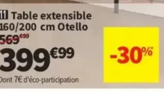 Table extensible 160/200 cm Otello