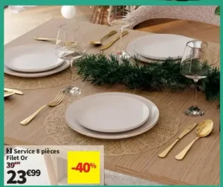 Service 8 pièces Filet Or